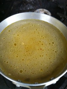 Fill with water and bring to a boil.  Cook for an hour.