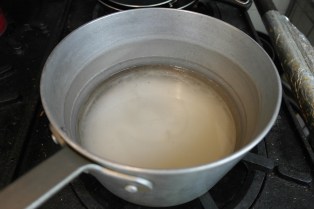 4 cups Sugar, 2 cups Water, 1 1/2 cups Corn Syrup, and 2 cups of Habaneros.