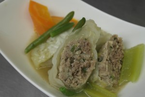 Salt and pepper to taste and serve with broth.  