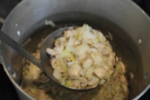 Remove 90 % and blend.