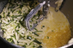 Add grated zucchini.