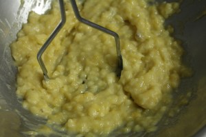 Mash bananas.  :)