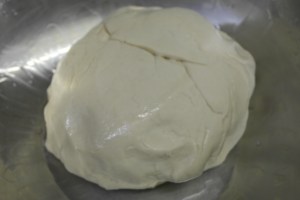 Mix and knead dough. Place into oiled bowl and allow to rise for 1 hour.