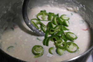 Flour and more jalapenos.