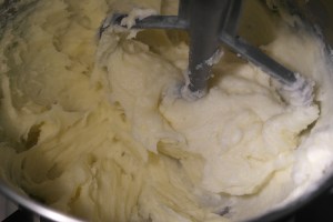 Add eggs individually.  Should have a cheesecake like consistency.