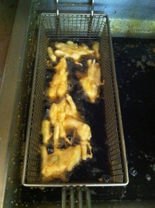 Fry approximately 2 minutes on each side till golden brown and thoroughly cooked through.