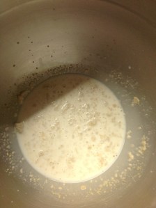 Bloom yeast with warm milk and sugar.