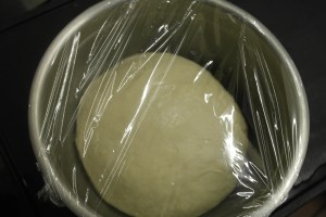 Wrap and allow to rise in warm area for 2 hours.  Should be double in size.