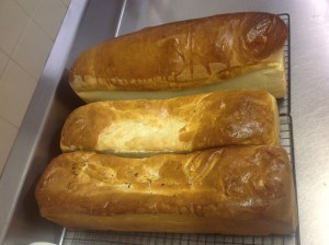 Couple of the bread hit the top of the oven and flattened out.