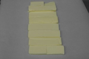 Slice butter and line on parchment paper.