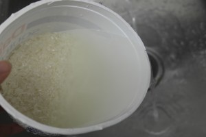 Fill with cold water and swish and drain.  