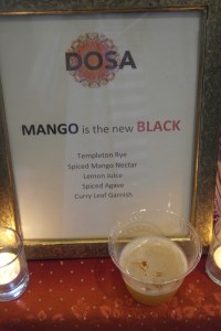 Dosa: Cocktail had a hint of curry which was lovely.