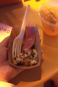 Tyler Florence: Peach Cobbler with Serrano Ham.