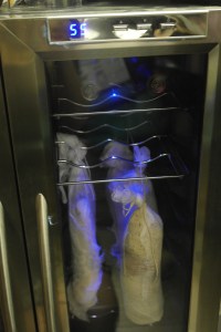 55 F with a pan of water for humidity.  Hopefully this works.