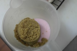 Salt, Pink Salt, Brown Sugar.