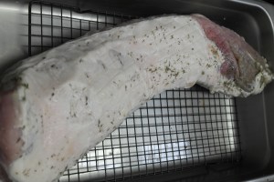 Dry for 24 hours unwrapped in refrigerator.