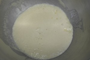 Yeast, sugar and warm water.