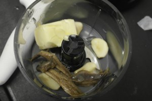 Garlic, butter and anchovy.