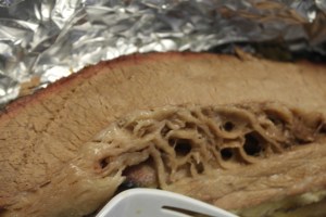 Matthew suggested I only go to Blacks and he was right.  Brisket was super moist and flavorful.  It just melted even hours of sitting in a bag it just fell apart.  Sausage and ribs were also amazing.