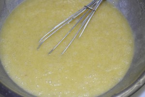 Whisk with sugar.