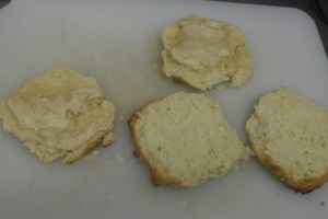 Slather honey butter.