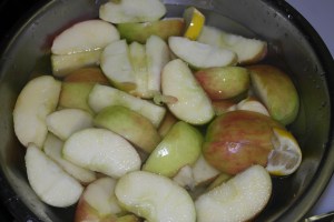 I like keep them in lemon water so they don't brown.