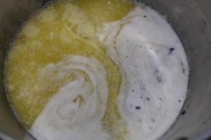 Simmer with split vanilla pods.
