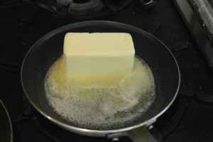 Melt butter.