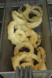 I fried the onions in tempura batter.