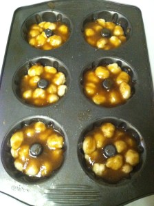 Pour brown butter sugar sauce.