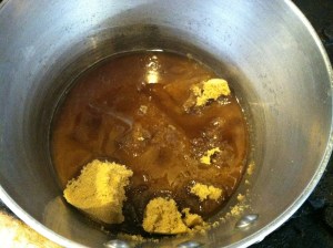 Brown sugar and water.