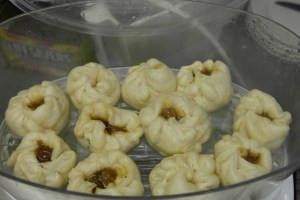 Carefully remove from steamer.