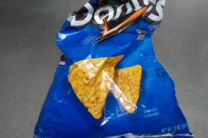 Crunch a bag of Doritos.